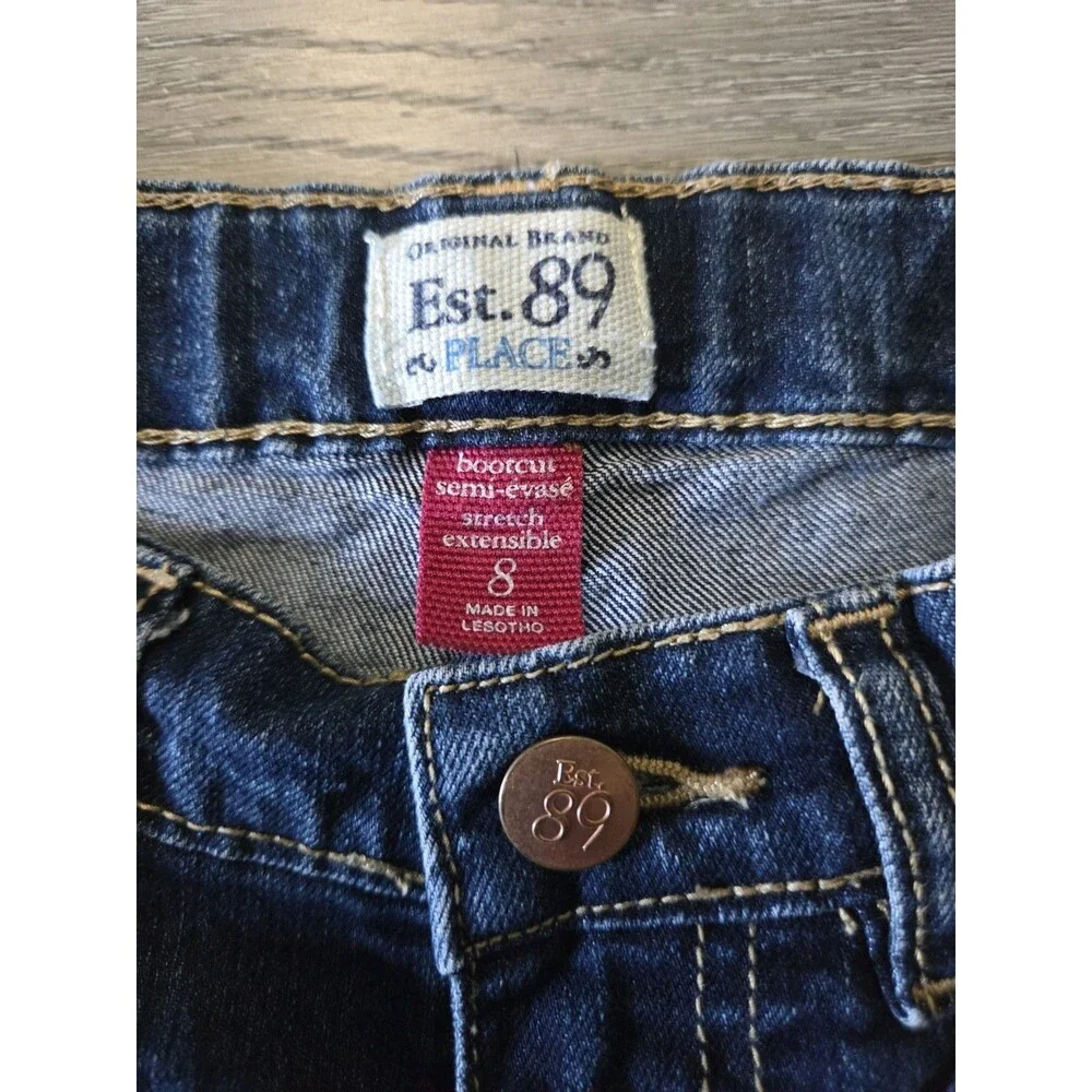 Original Brand Est. 89 Place Girls Straight Leg Jeans Size 8 Blue Denim